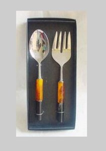 Ensemble de 2 couverts écologiques en acier inoxydable pour couverts à salade sans danger pour les hôtels, les maisons et les fêtes - Product Image 2