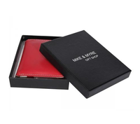 Scatola regalo in cartone nero di lusso personalizzata lucida/Latte laminazione goffratura per confezione da cintura/portafoglio per portafogli di lusso