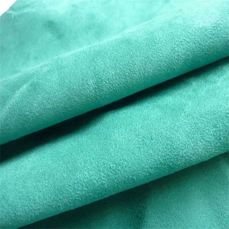 high quality 80 polyester 20 polyamide double sided brushed microfiber woven towel plain dyed fabric for bathrobe towel fabric