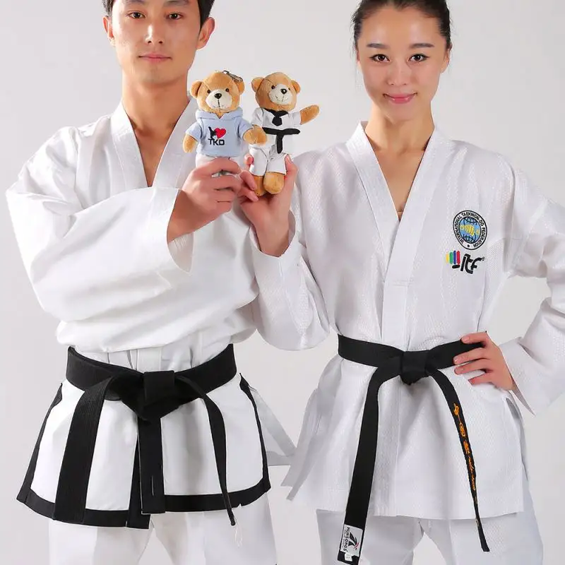 Hoge Kwaliteit Zwart Riem ITF Taekwondo Vechtsporten Uniform Pak