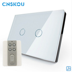 EE.UU. estándar del panel de cristal sin batería 10A 433 mhz control remoto de interruptor de pared light touch SK-A802-03-US - Product Image 2