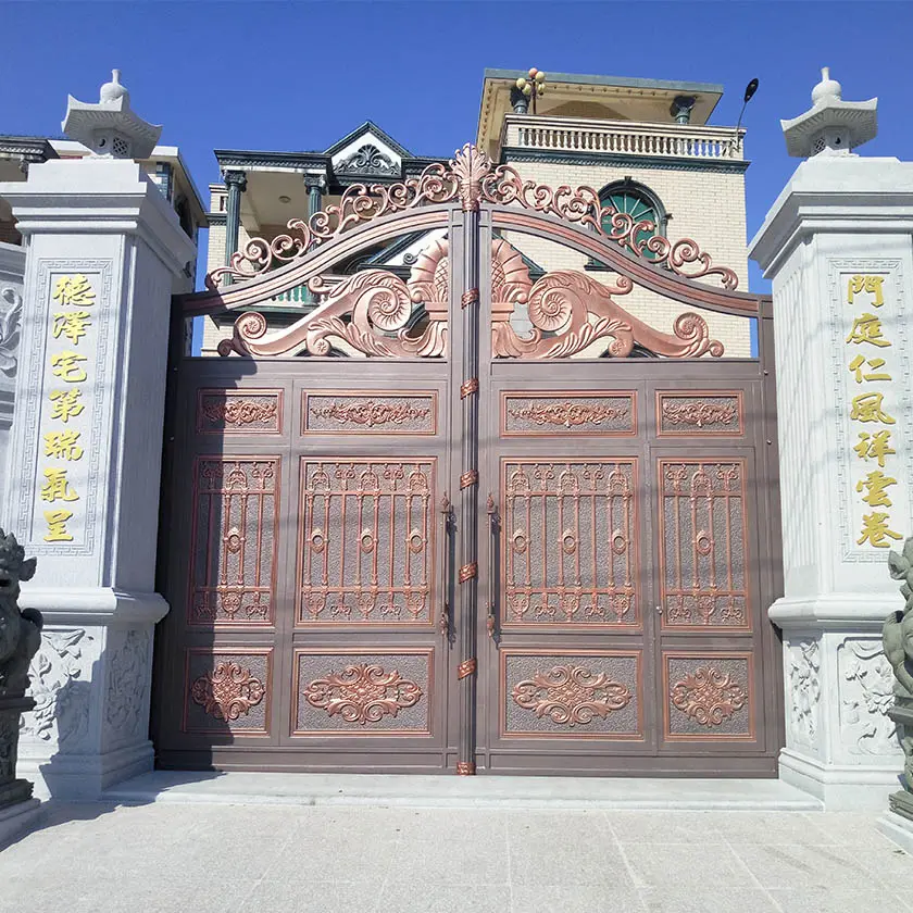 2021 New design gate Luxury villa solid cast aluminum gate indian house main gate designs