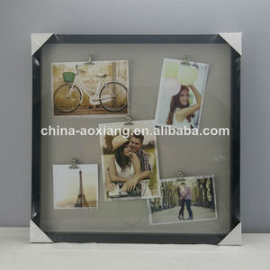 Plexiglás 3 colgantes clips de imágenes con respaldo de mdf blanco& colores negro precioso bebé álbum de fotos - Product Image 1