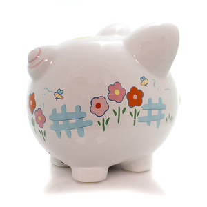 Salvadanaio in ceramica bianca salvadanaio gigante giardino di campagna - Product Image 2