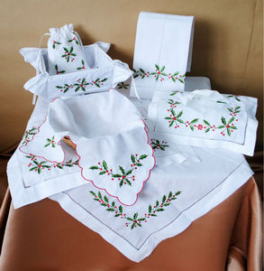 Muestra gratis OEM barato Navidad bordado algodón/Lino <span class=keywords><strong>camino</strong></span> <span class=keywords><strong>de</strong></span> <span class=keywords><strong>mesa</strong></span> cóctel manteles <span class=keywords><strong>servilletas</strong></span> <span class=keywords><strong>de</strong></span> tela - Product Image 2
