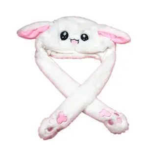 新品上市柔软毛绒兔子耳帽独特礼物复活节服装配件有趣的动物派对移动耳朵帽子