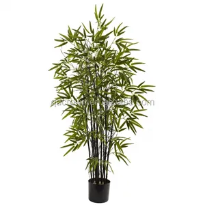 Factory wholesale artificial table plants silk bamboo leaves plastic plant for sale wholesale artificial tree