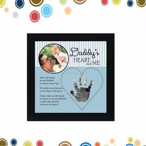 Baby child souvenir hand footprint framework with poetry Daddy - Product Image 1