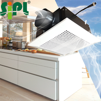 Ventilateur de plafond solaire blanc SIPL, flux axial, moteur DC sans balais, pales en plastique, panneau solaire 40W, câble 6m, 290x290x160mm