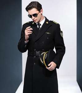 معطف شتوي طويل من الصوف للرجال بتصميم زي الطيارين للاستخدام في شركات الطيران - Product Image 5