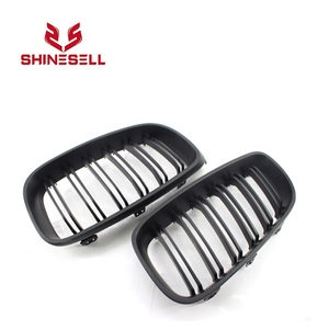1 par de negro mate doble listón de línea de parrilla delantera riñón parrilla para BMW <span class=keywords><strong>Serie</strong></span> 3 F34 GT 335i 328i 2014 -2018 - Product Image 4