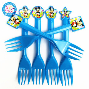 Fourchettes jetables en plastique, 10 pièces, décorations de fête pour bébé, <span class=keywords><strong>Mickey</strong></span>, dessin animé, fournitures de thème d'anniversaire petit garçon, - Product Image 6