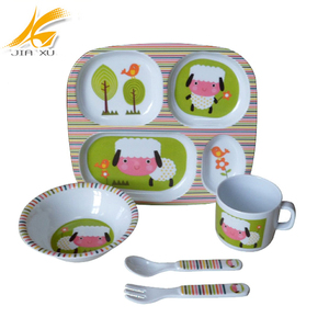 100% melamina bambini <span class=keywords><strong>set</strong></span> di stoviglie di alta qualità 4-sezione di piastra per bambini <span class=keywords><strong>set</strong></span> da cucina - Product Image 1