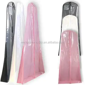 낮은 MOQ 사용자 정의 웨딩 드레스 가방 투명 PVC 신부 이브닝 드레스 클리어 커버 가방 180cm 초대형 의류 가방 도매
