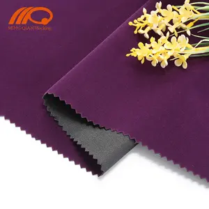 Purple flock velvet fabric with knitting fabric base for jewelry box gift box and drawstring pouch