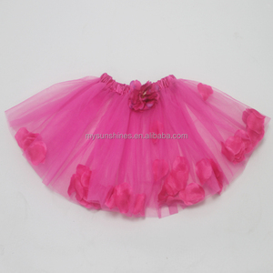 Mysunshine vente en gros 100% polyester fête danse vêtements <span class=keywords><strong>rose</strong></span> vif fleur pétale <span class=keywords><strong>tutu</strong></span> jupe - Product Image 1