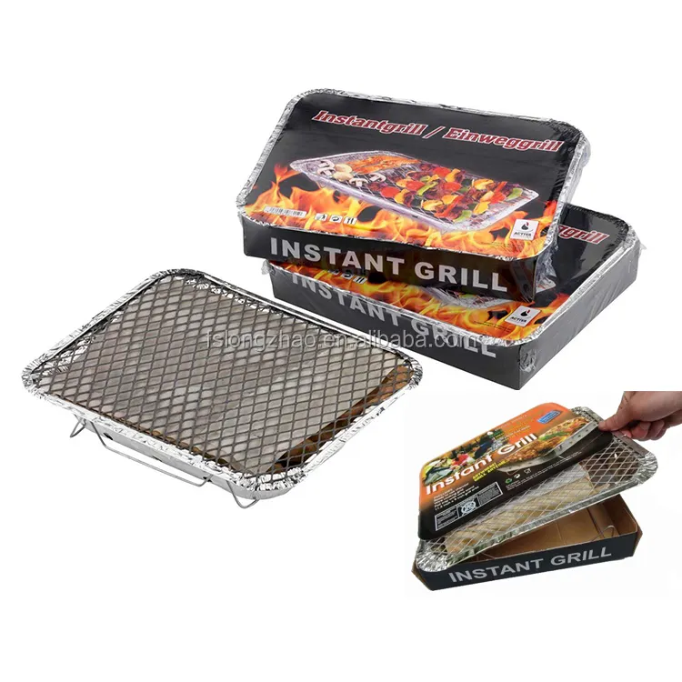 Pabrik Harga Terendah Satu Kali Penggunaan Aluminium Foil BBQ Instan Panggangan Bbq Sekali Pakai Siap untuk Digunakan