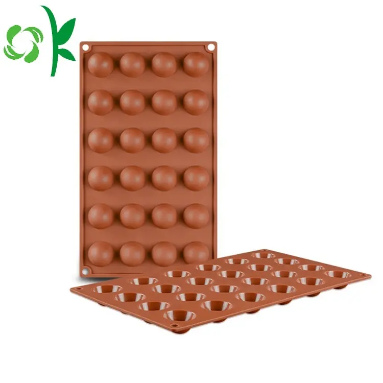 OKSILICONE 24-חלל מיני חצי כדור חצי עגול סיליקון עובש קוקי שוקולד Teacake יצק סוכריות הדובדבן מגש