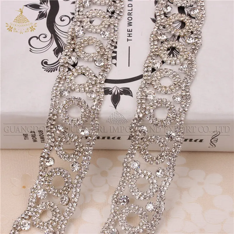 ในสต็อกขายส่ง rhinestone trim คริสตัล rhinestone rhinestone ลูกไม้ trim