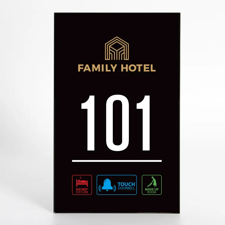 Специальный золотой логотип для гостевой комнаты отеля, светодиодный дверной знак, номера дверного светильника
