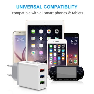 <span class=keywords><strong>Cargador</strong></span> de Viaje Universal de 5V 2.4A con 3 Puertos USB, Adaptador de Pared Portátil con Enchufe Europeo, <span class=keywords><strong>Cargador</strong></span> Inteligente para Teléfono Móvil, para <span class=keywords><strong>iPhone</strong></span> XS Max X, iPad, Tablet - Product Image 3