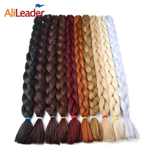 AliLeader أفضل نوعية الجملة سوبر حريري جامبو جديلة الشعر 82 "165G لون نقي الكروشيه جامبو جديلة تطويلة شعر من الألياف