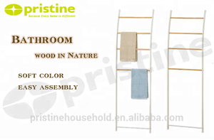OEM Portable Cast Iron Home Storage Furniture <b>Wooden</b> Bathroom Ladder <b>Towel</b> <b>Rack</b> with Heater for Shopee EBay Hotels - Product Image 6