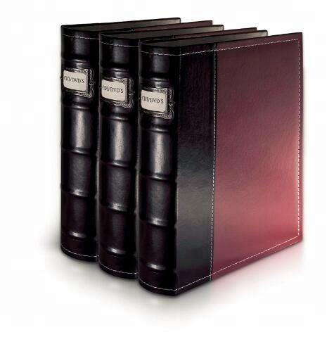 Burgundy cd cover DVD Storage Binder provides cd bags & cases to store total of 80 for entertainment center