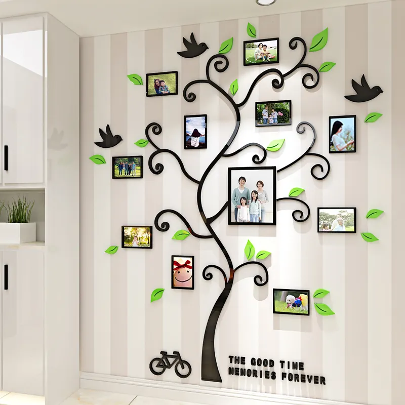 Acrylic Photo Frame wall Family memory Tree Stickers 3d Three-dimensional Wall sticker home decor Living room