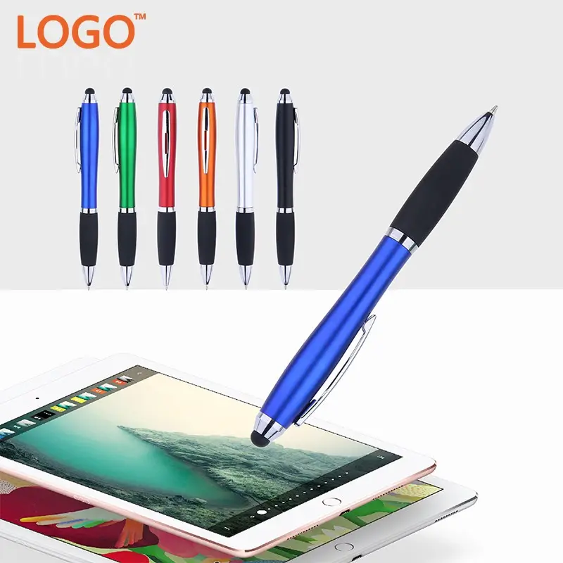 China Colorful Promotional Touch Stylus Plastic Ball Pens With Logo