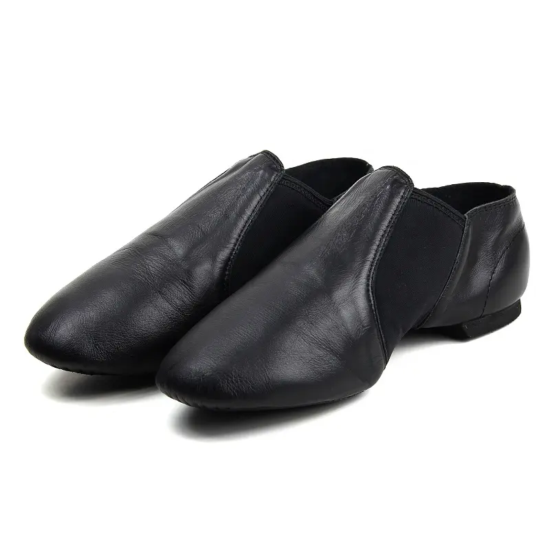 Women neoprene elastic leather dance shoes slip on jazz shoes