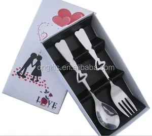 Ywbeyond Tableware 2 in1Heart Shaped Love SpoonとFork Party Return Gifts Weddingプレゼント