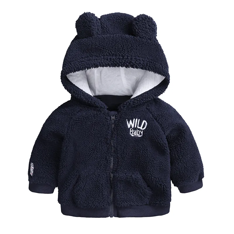 Autunno inverno solido con cappuccio vestiti del bambino del ragazzo dei vestiti alla moda giacca