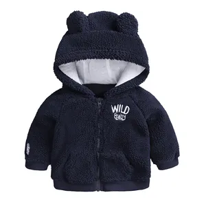 Fall winter solid hooded baby kleding jongen kleding stijlvolle jas