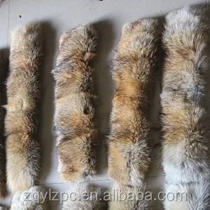 Preço de fábrica por atacado cor natural corvo real colar colar de pele / tiras de pele de lobo