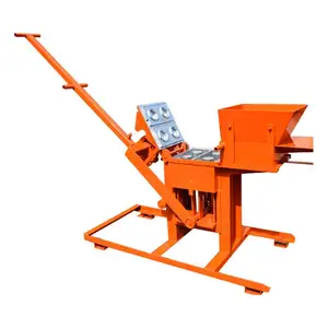 Fully manual clay brick making machine QMR 2-40 product interlocking blocks 2 pcs once