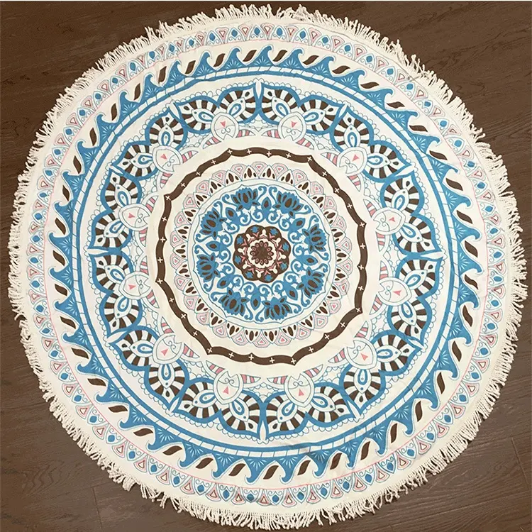 Nueva Ronda Mandala tapiz con tela de toalla de playa ronda estera de Yoga de la playa de la toalla de Mandala Toalla de baño