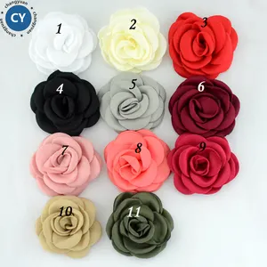 11 colors stock wholesale diy child hair bow with hairpin curling satin fabric flower ribbon bow