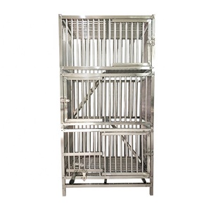 Jaula Grande para Perros de Acero Inoxidable Resistente, con Dos Puertas, para Interior y Exterior, Diseño de Letras, Ecológica, Plateada, 158x50x78cm, Soldada, con Sistema Push-Up - Product Image 1