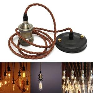 Cổ Điển Trang Trí <span class=keywords><strong>E27</strong></span> Giữ Đèn DIY Mặt Dây Đèn Dây Set Với Vít Phong Cách - Product Image 3