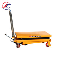 Mesa Elevadora de Tijera Hidráulica de 4 Ruedas Jichuan, Capacidad de 500 kg/350 kg, Plataforma Manual, Tamaño de la Mesa 905x500x50 mm, Origen Jiangsu