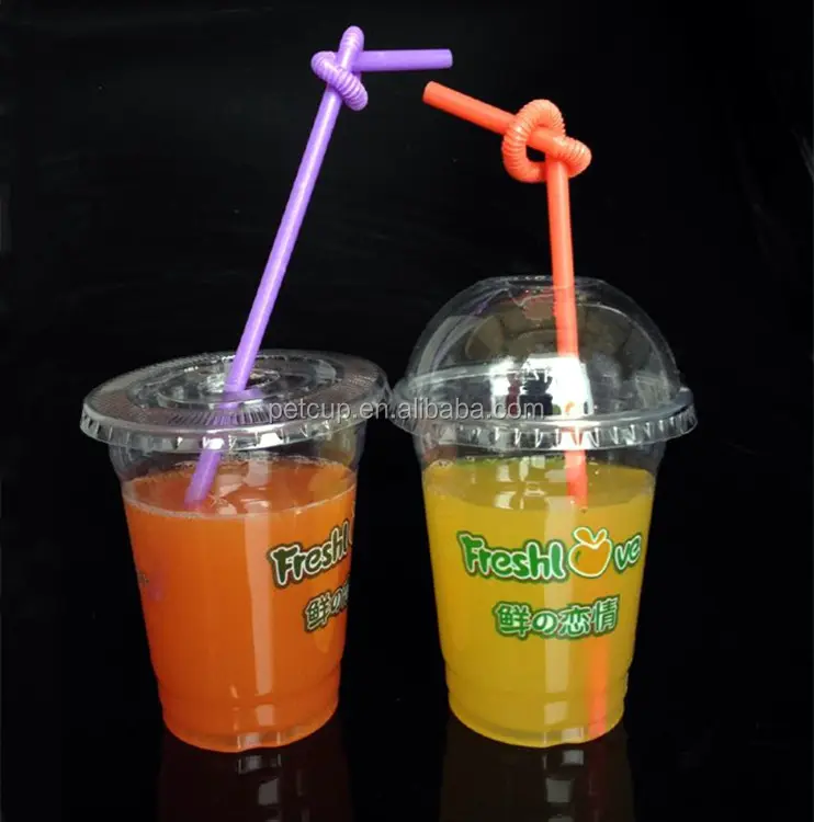 12oz 14oz 16oz Plastic Cups Freshly Squeezed Juices PET Cups Clear