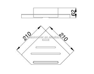 Estante de esquina de pared duradero pulido con espejo de acero inoxidable de diseño moderno superventas para baño de Ducha - Product Image 2