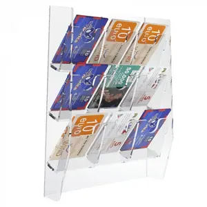 9 Places Wall Mounted Transparent Acrylic Card Holder Wallet Exhibitor