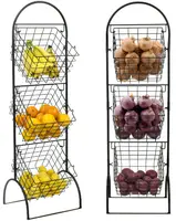 3 katmanlı tel dayanıklı sepet depolama standı, meyve, sebze ev eşyaları standı sepetleri mutfak düzenleyici