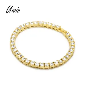 2022 New Arrivals Tennis Chain Bracelet Men Iced Out 1 Row Crystal Rapper Bling Bling Jewellery