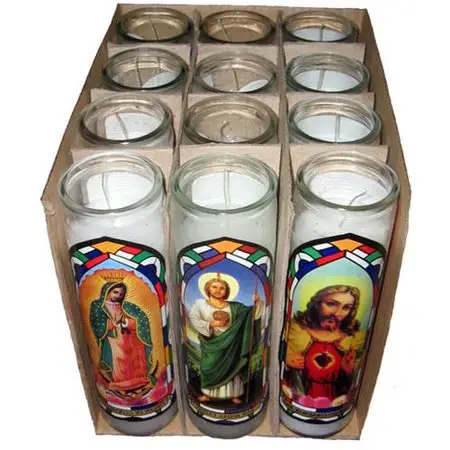 Benutzer definierte Aufkleber spirituelle Kerzen Kirche Gebet religiöse Glas Kerze