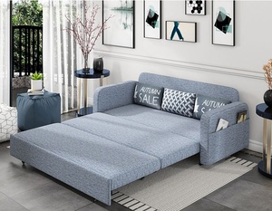 Sofá <span class=keywords><strong>Cama</strong></span> Plegable Simple, Sofá Moderno de Madera para Sala de Estar - Product Image 2