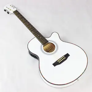 Alta calidad ultrafina de 40 pulgadas guitarra acústica de tilo cuerpo guitarra acústica