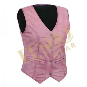 Chaleco de Cuero Tejido Impermeable y Cortavientos Vintage para Mujer, Estilo Motero Ecológico, Prenda Exterior sin Mangas Informal - Product Image 1